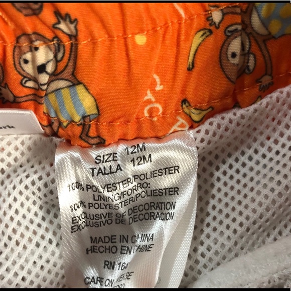 ‼️SOLD‼️Go Bananas” Monkey & Banana Design • Baby swim trunks (12M) - Picture 4 of 7